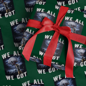 We All We Got Football Helmet Victory Graphic Wrapping Paper Roll TS12 Green Print Your Wear