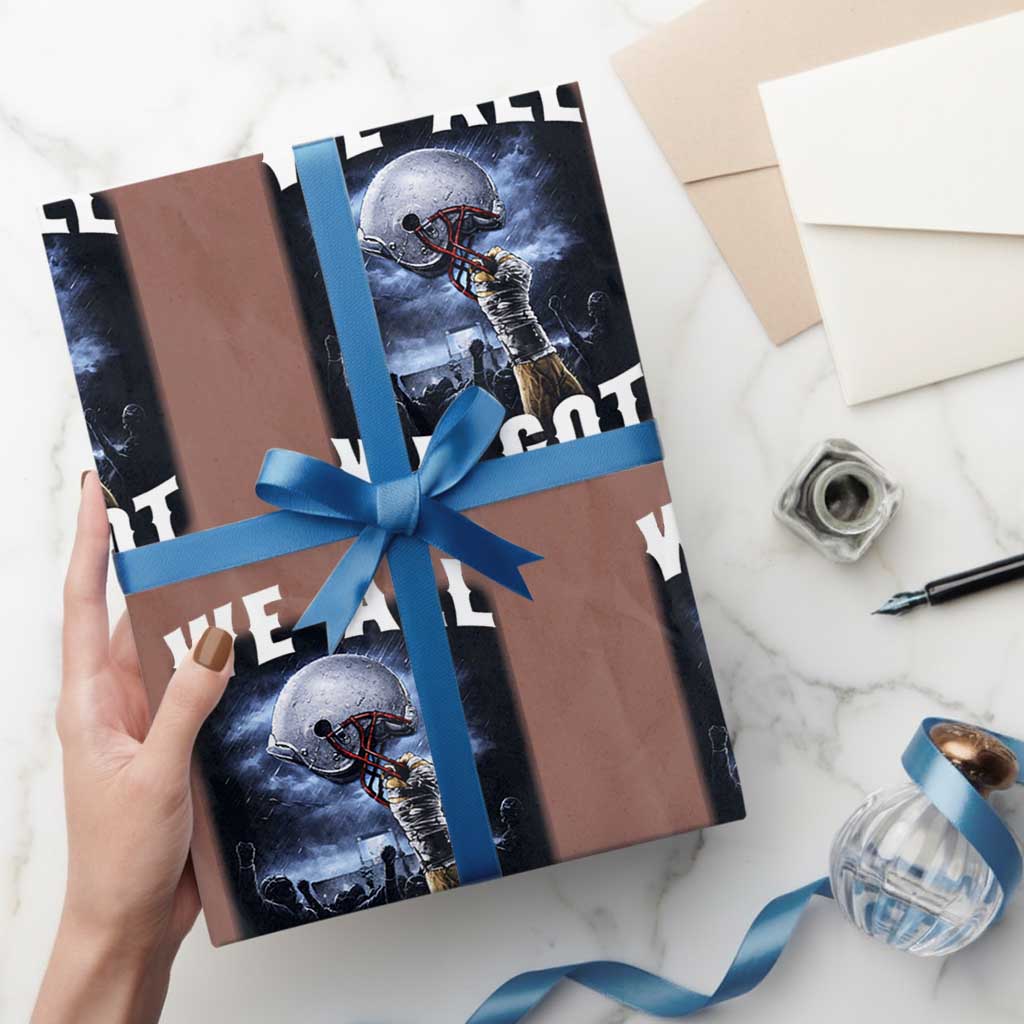 We All We Got Football Helmet Victory Graphic Wrapping Paper Roll TS12 Mocha Print Your Wear