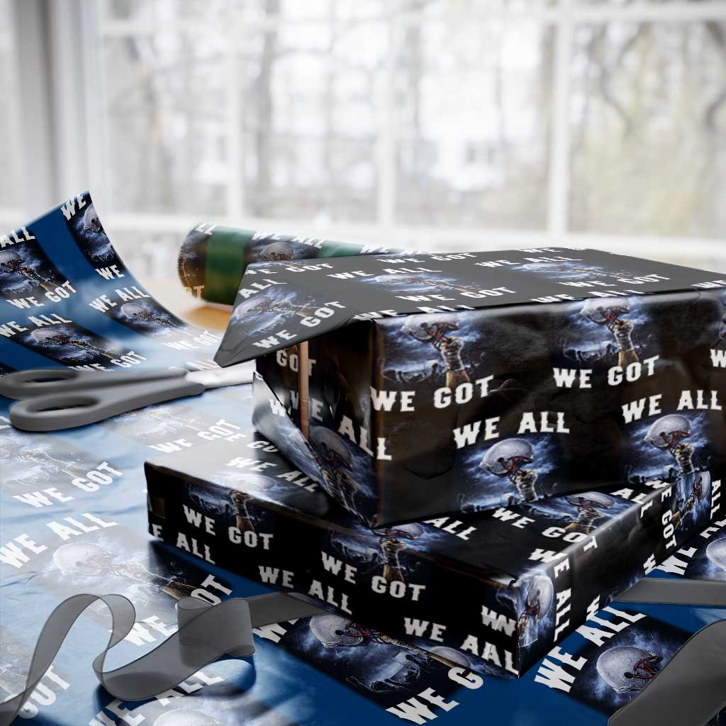 We All We Got Football Helmet Victory Graphic Wrapping Paper Roll TS12 Black Print Your Wear