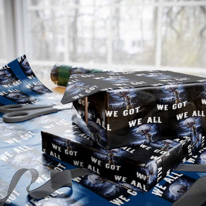 We All We Got Football Helmet Victory Graphic Wrapping Paper Roll TS12 Black Print Your Wear