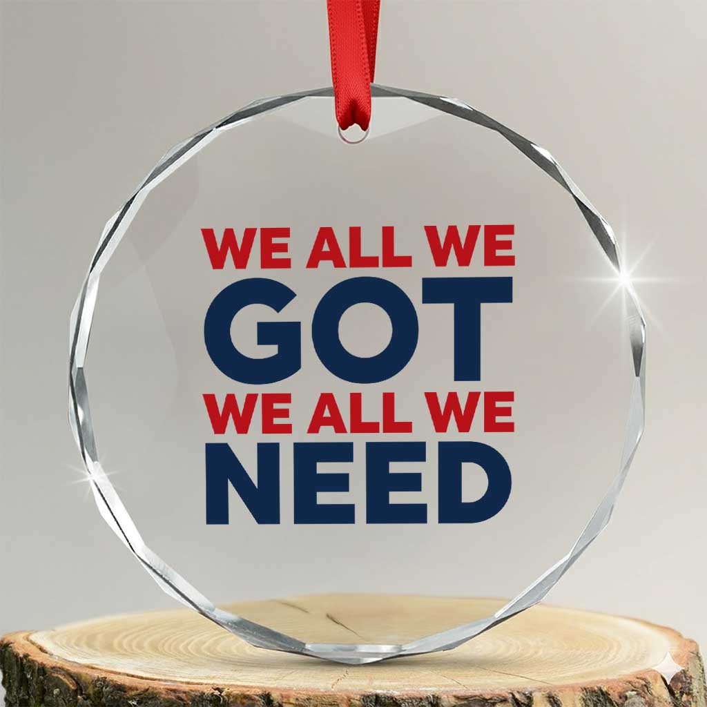 We All We Got We All We Need Crystal Glass Ornament Funny Football Lover Gift TS12 Transparent Glass 3'' Circle Print Your Wear