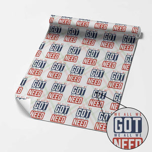 We All We Got We All We Need Motivational Wrapping Paper Roll Minimalist Bold Sports Style TS02 Christmas Plaid Print Your Wear