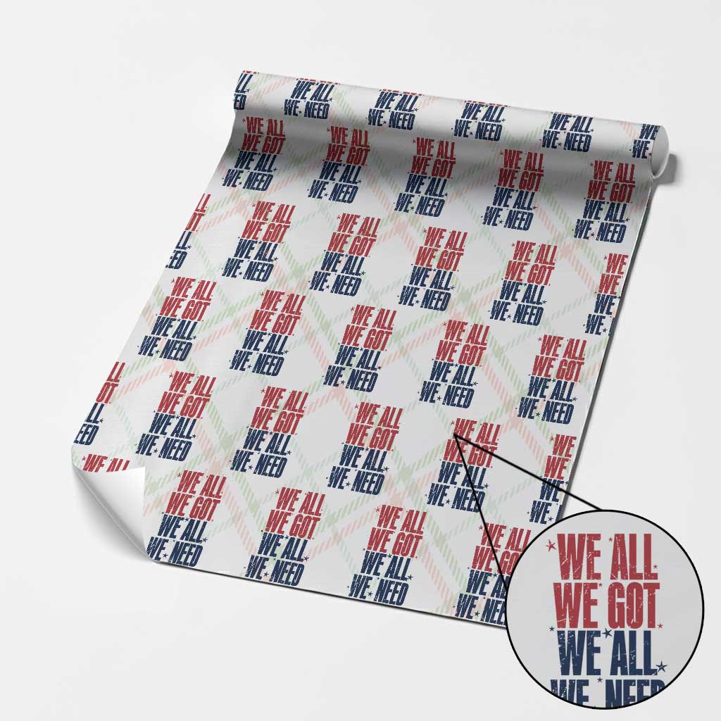 We All We Got We All We Need Patriots Wrapping Paper Roll Red and Blue Sports Fan Chant TS02 Christmas Plaid Print Your Wear