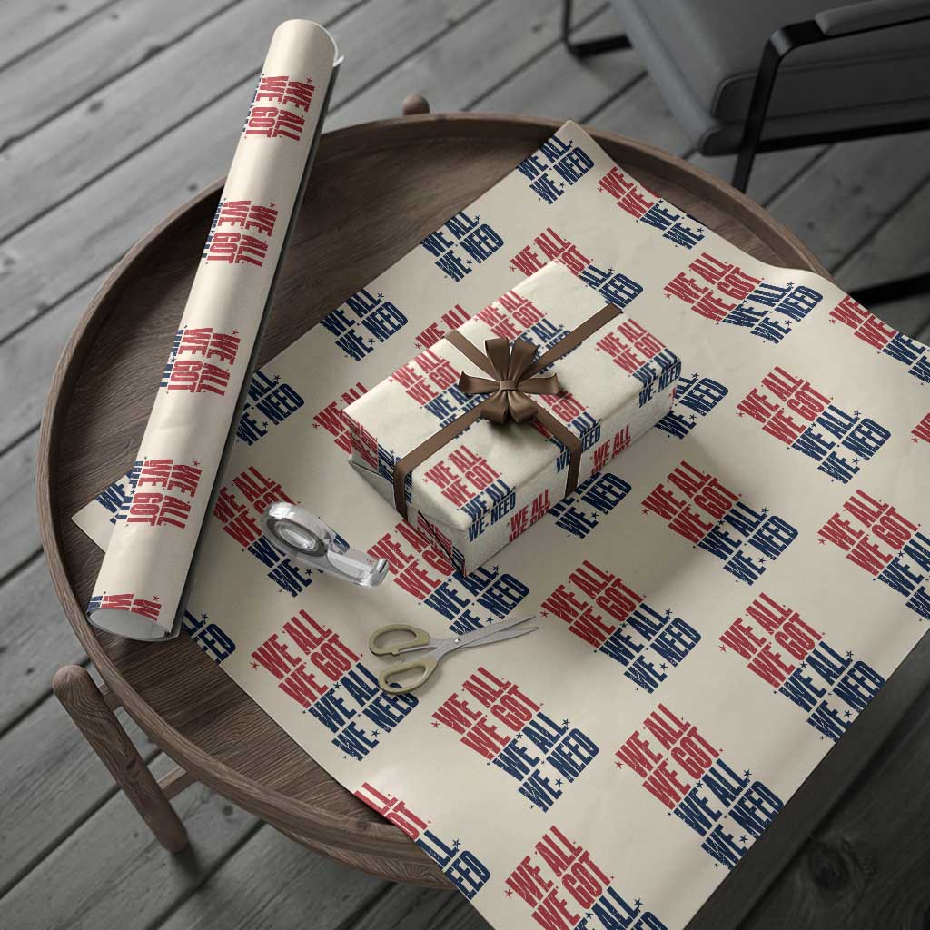 We All We Got We All We Need Patriots Wrapping Paper Roll Red and Blue Sports Fan Chant TS02 Beige Print Your Wear