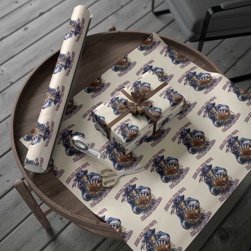 We All We Got We All We Need Wrapping Paper Roll Football Fan TS12 Beige Print Your Wear