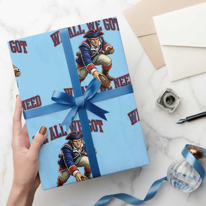 We All We Got We All We Need Wrapping Paper Roll Football Fan Supporter TS12 Light Blue Print Your Wear