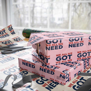 We All We Got We All We Need Wrapping Paper Roll Funny Football Lover Gift TS12 Light Pink Print Your Wear
