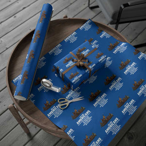 We Are Americans Funny Patriotic Wrapping Paper Roll Revolutionary War TS02 Blue Print Your Wear