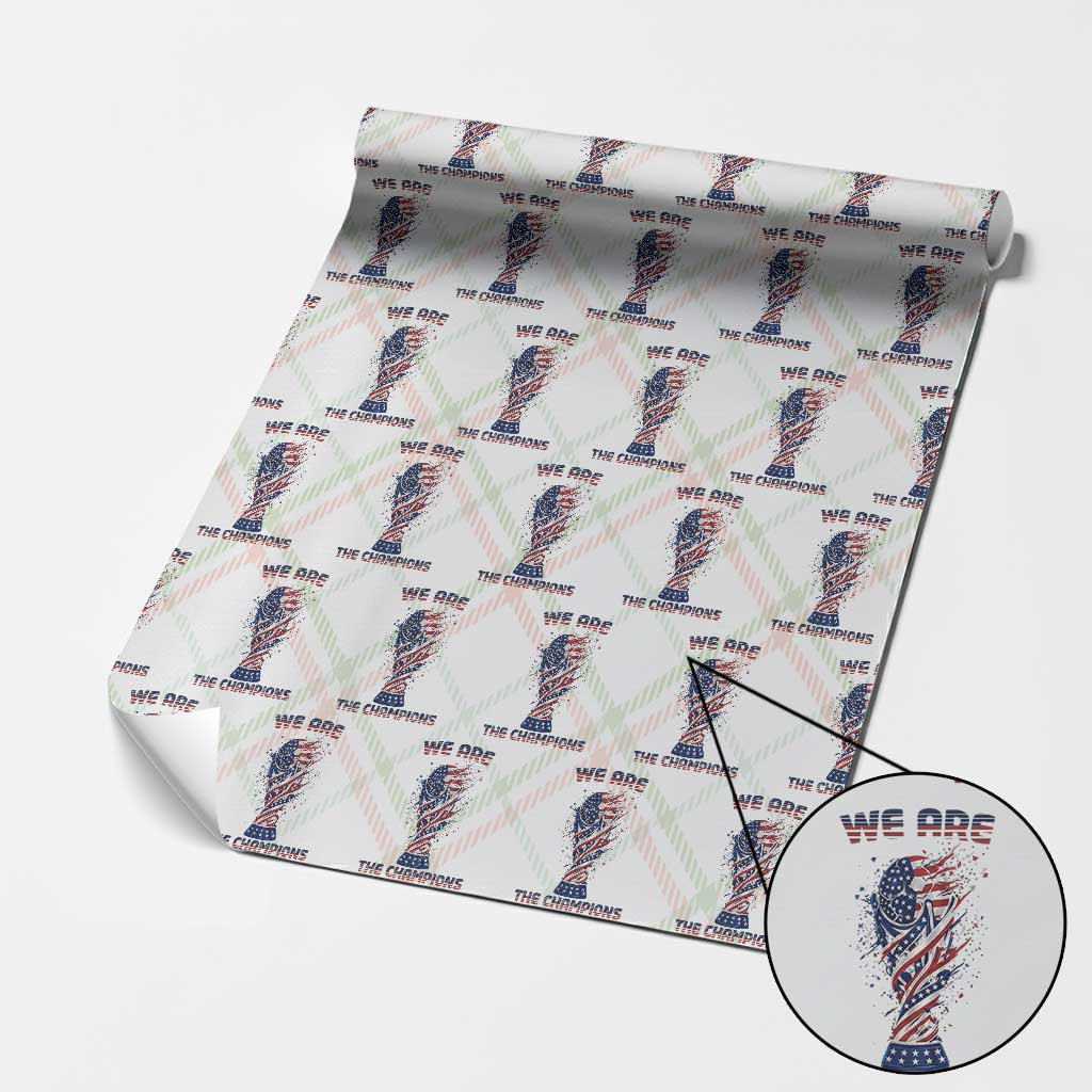 We Are Champions Wrapping Paper Roll USA Soccer Lover Gift TS12 Christmas Plaid Print Your Wear
