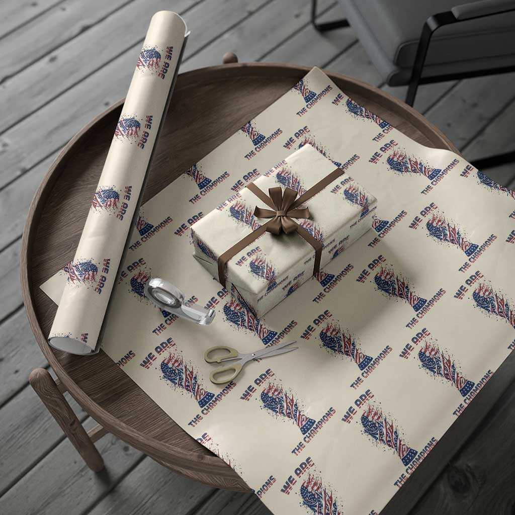 We Are Champions Wrapping Paper Roll USA Soccer Lover Gift TS12 Beige Print Your Wear