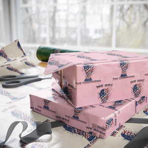 We Are Champions Wrapping Paper Roll USA Soccer Lover Gift TS12 Light Pink Print Your Wear