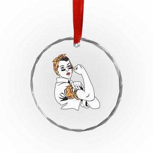 We Can Do It Game Day Crystal Glass Ornament Rosie The Riveter Strong Woman Football Fan