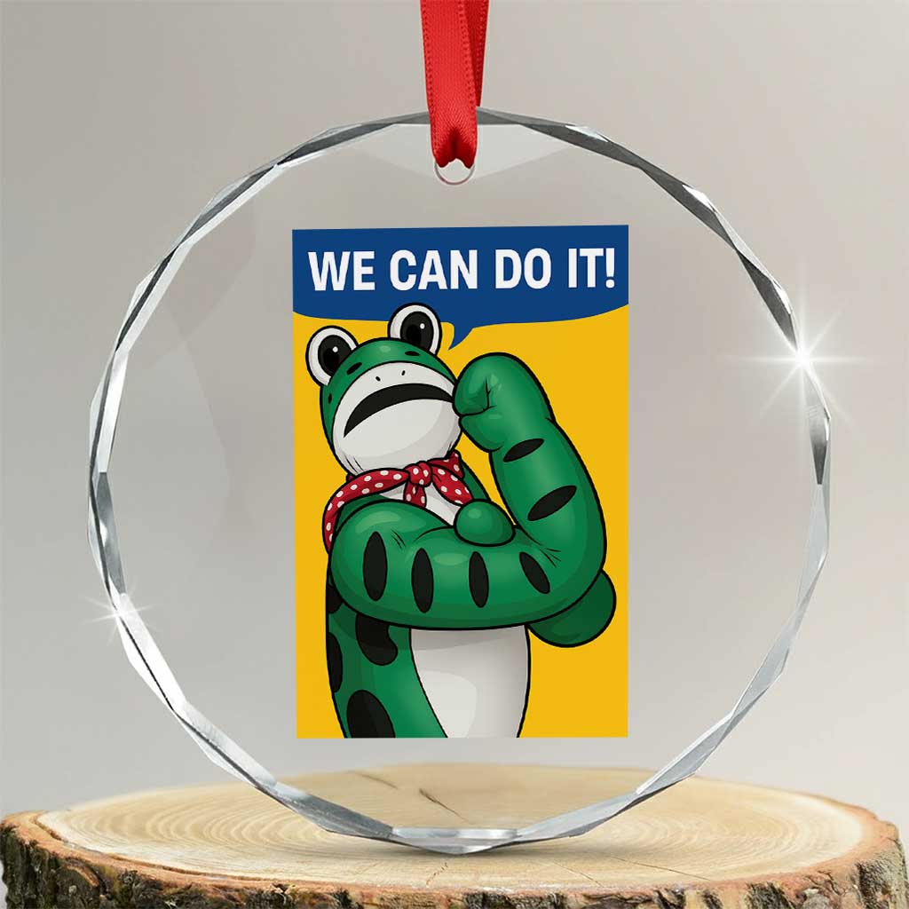 We Can Do It Rosie Frog Crystal Glass Ornament Resist Protest Parody Feminist Retro Poster - Print Your Wear