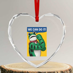 We Can Do It Rosie Frog Heart Crystal Glass Ornament Resist Protest Parody Feminist Retro Poster TS02 Transparent Glass 3'' Heart Print Your Wear