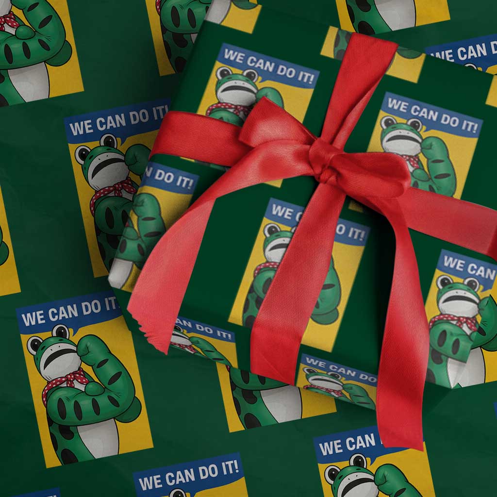 We Can Do It Rosie Frog Wrapping Paper Roll Resist Protest Parody Feminist Retro Poster TS02 Green Print Your Wear