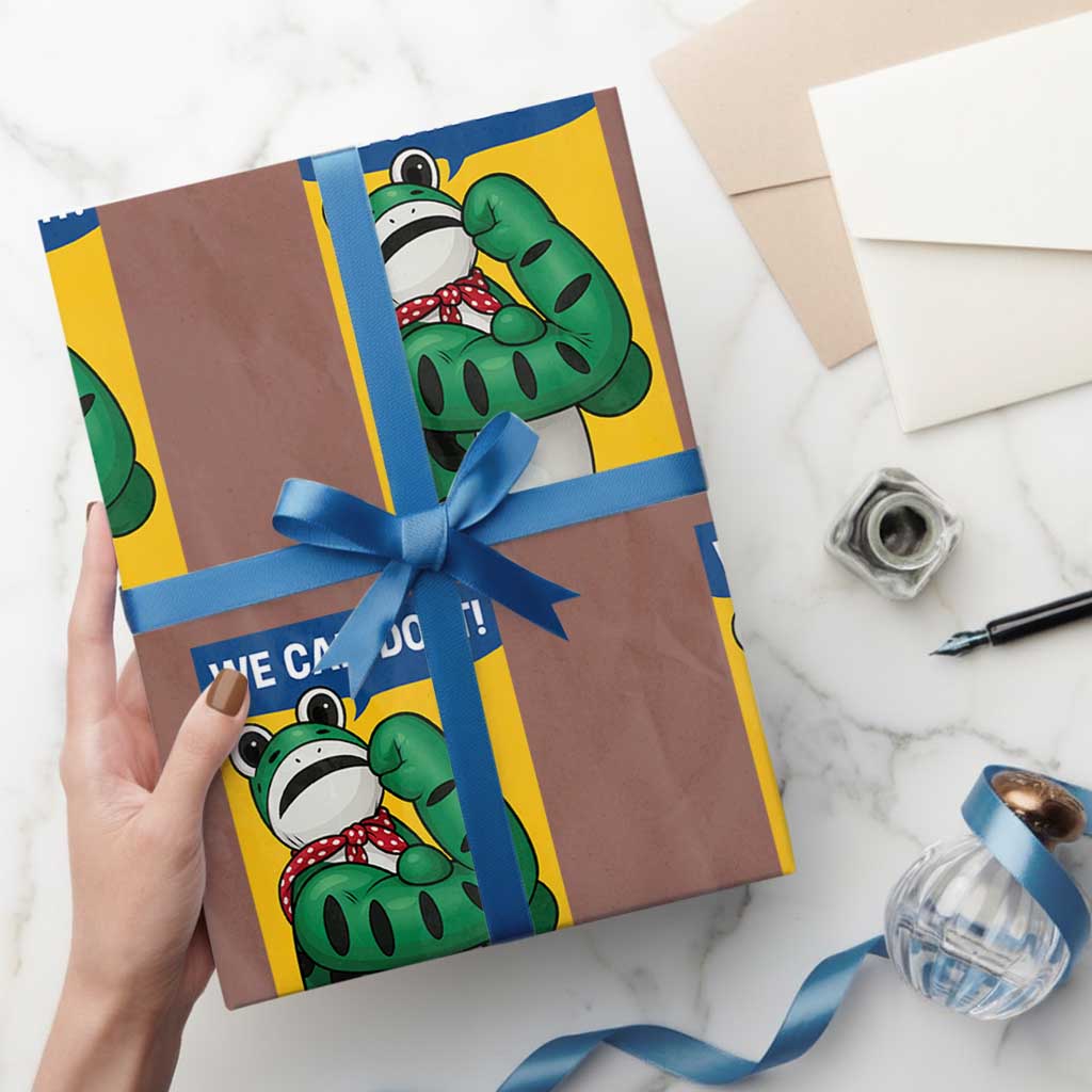 We Can Do It Rosie Frog Wrapping Paper Roll Resist Protest Parody Feminist Retro Poster TS02 Mocha Print Your Wear