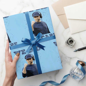 We Did Not Care Funny Hype Coach Wrapping Paper Roll Blunt Comment Game Day Sports Fan TS02 Light Blue Print Your Wear