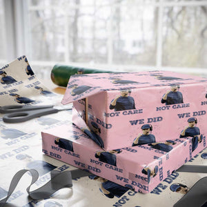 We Did Not Care Funny Hype Coach Wrapping Paper Roll Blunt Comment Game Day Sports Fan TS02 Light Pink Print Your Wear