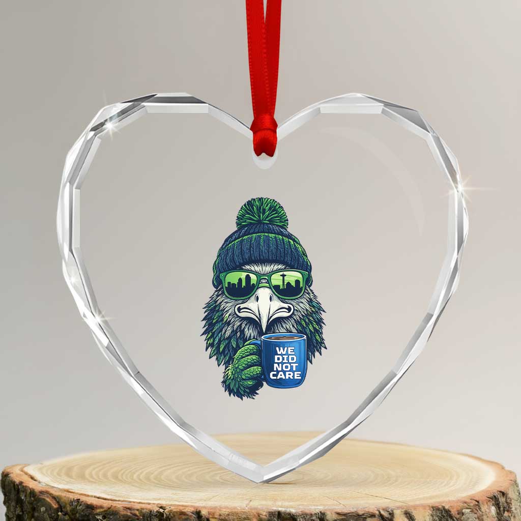 We Did Not Care Heart Crystal Glass Ornament Seattle Championship Quote TS14 Transparent Glass 3'' Heart Print Your Wear