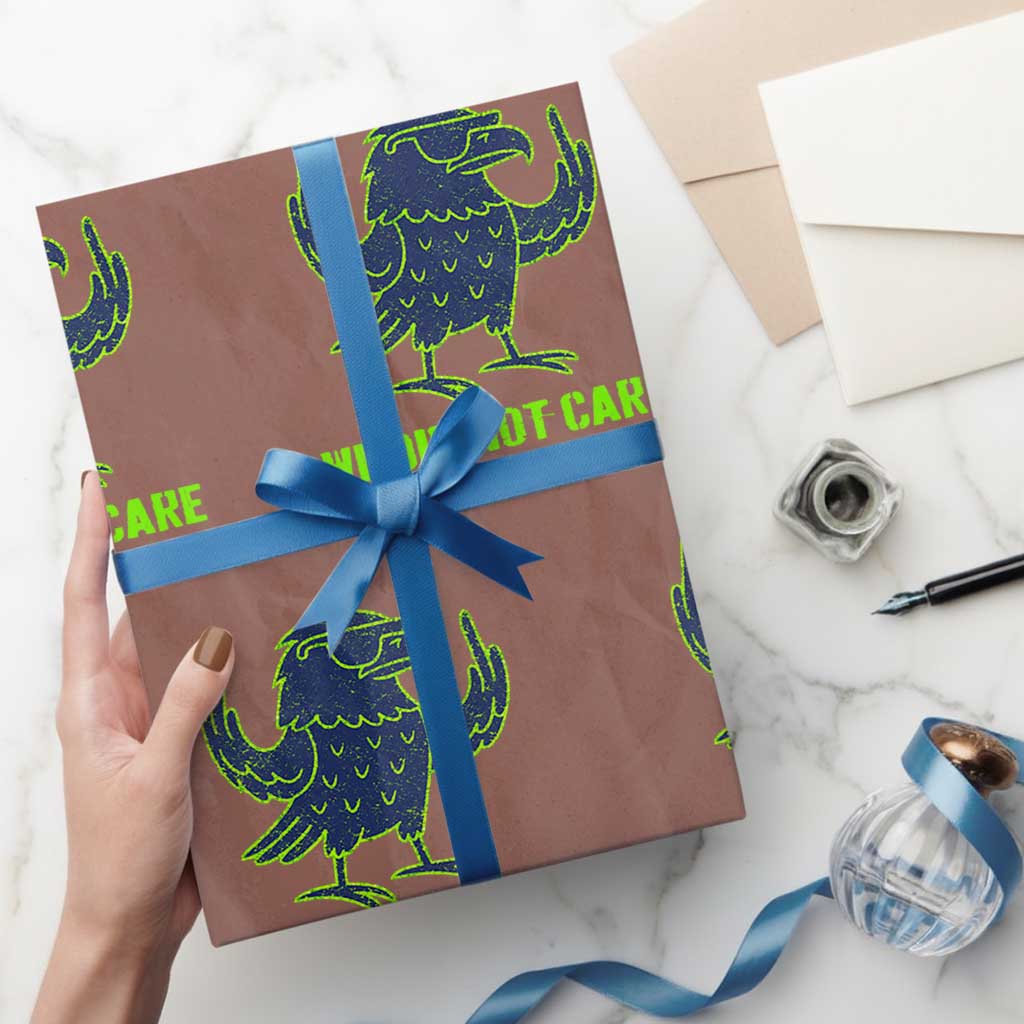 We Did Not Care Wrapping Paper Roll Funny Sarcastic Quote Statement TS14 Mocha Print Your Wear