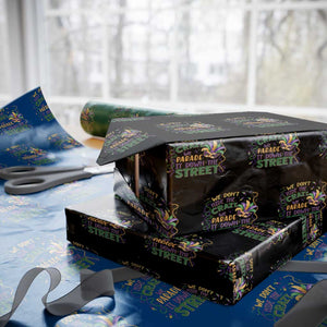 We Dont Hide The Crazy We Parade It Down The Street Mardi Gras Wrapping Paper Roll TS11 Black Print Your Wear