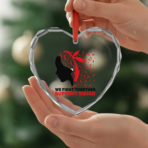We Fight Together Support Squad Heart Crystal Glass Ornament HIV Awareness Dragonfly Gift TS12 Print Your Wear