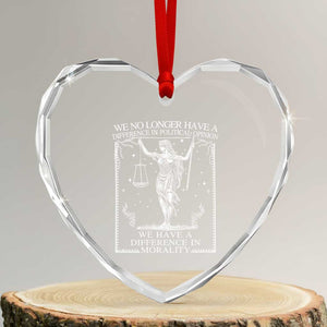 We No Longer Have A Difference In Political Opinion Heart Crystal Glass Ornament Justice Political - Print Your Wear