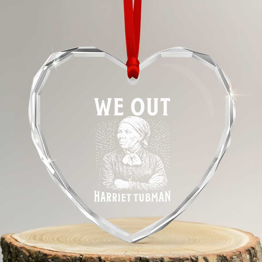 We Out Harriet Tubman Heart Crystal Glass Ornament Black Women Empowerment TS12 Transparent Glass 3'' Heart Print Your Wear