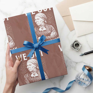 We Out Harriet Tubman Wrapping Paper Roll Black Women Empowerment TS12 Mocha Print Your Wear