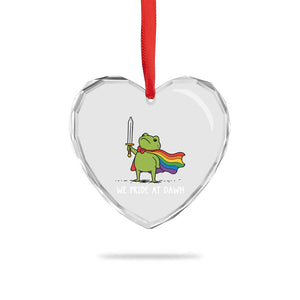 We Pride At Dawn Heart Crystal Glass Ornament Funny LGBT Frog Rainbow Pride Month TS11 Print Your Wear