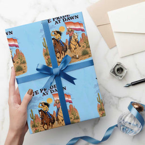 We Pride at Dawn Lesbian Cowgirl Wrapping Paper Roll Country Western Retro Graphic Pride Month