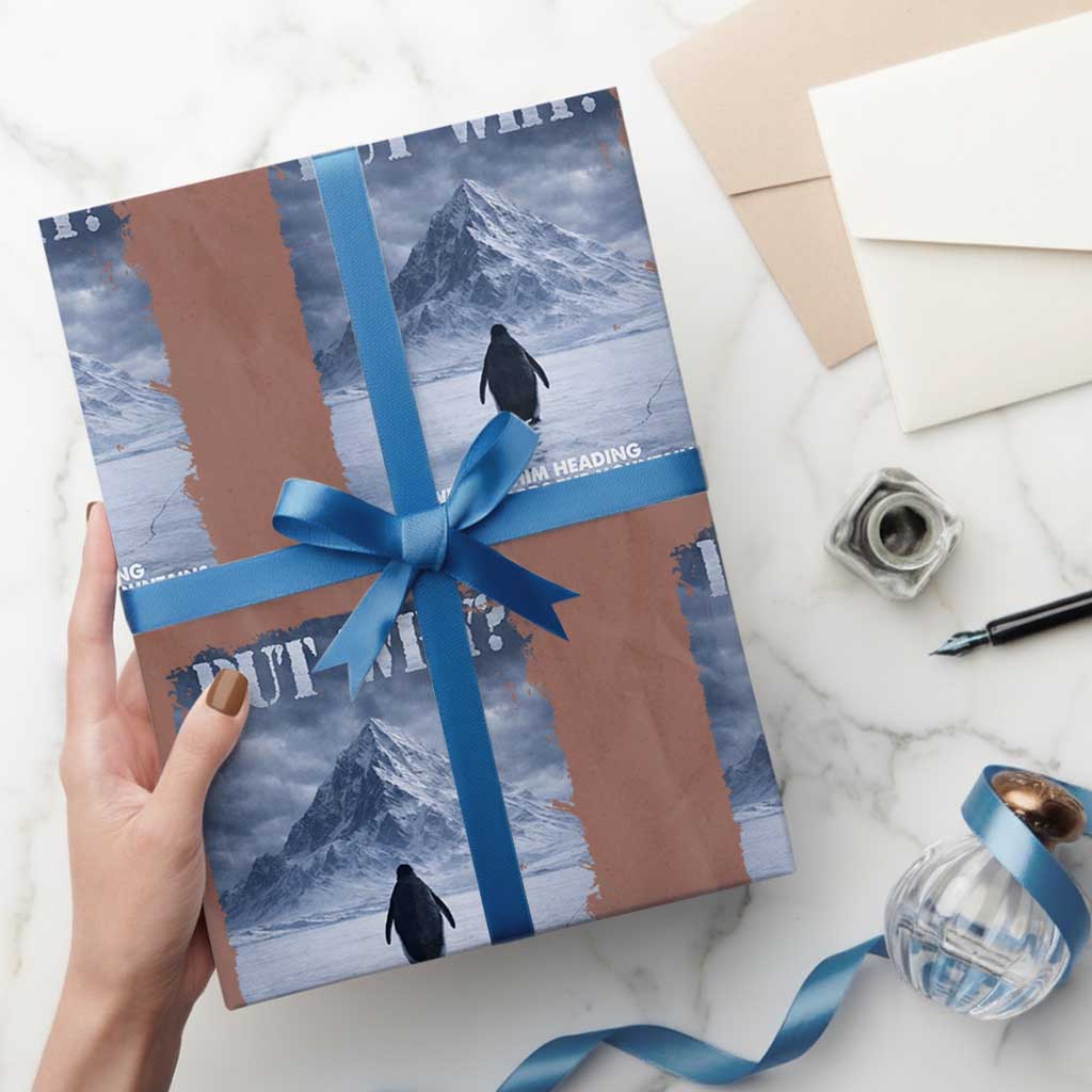 We Saw Him Heading Straight Towards The Mountain But Why Nihilist Penguin Wrapping Paper Roll TS11 Mocha Print Your Wear