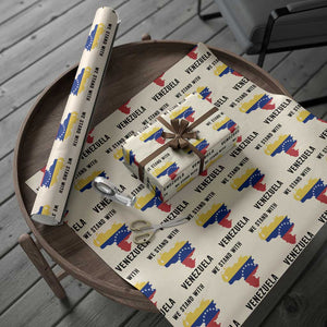 We Stand With Venezuela Wrapping Paper Roll Venezuelan Flag Unity Graphic TS02 Beige Print Your Wear