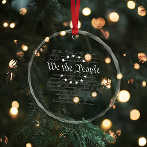 We the People Crystal Glass Ornament US Constitution Preamble 4th Of July Patriotic Stars TS02 Print Your Wear
