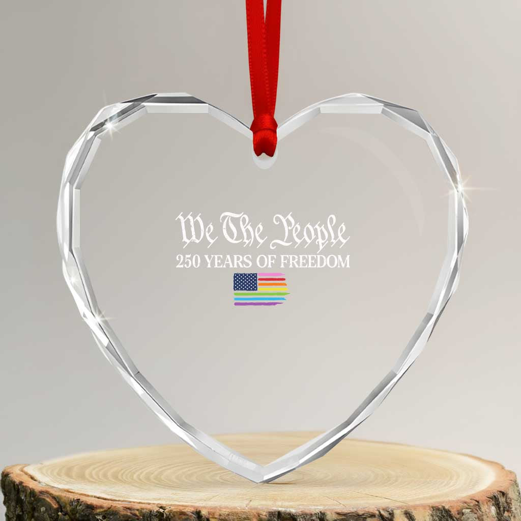 We The People Means Everyone Heart Crystal Glass Ornament LGBTQ Gay Pride Rainbow Flags TS14 Transparent Glass 3'' Heart Print Your Wear