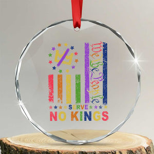 We The People No Kings in America Crystal Glass Ornament Protest LGBTQ+ American Flag TS10 Transparent Glass 3'' Circle Print Your Wear