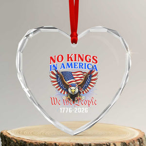 We The People No Kings In America Heart Crystal Glass Ornament 250 Years America Anniversary Vintage American Flag TS12 Transparent Glass 3'' Heart Print Your Wear