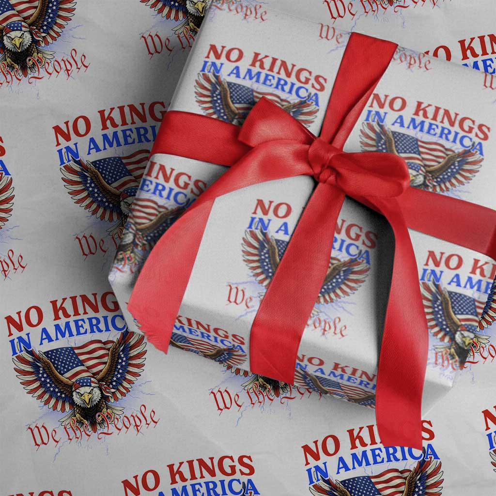 We The People No Kings In America Wrapping Paper Roll 250 Years America Anniversary Vintage American Flag TS12 White Print Your Wear