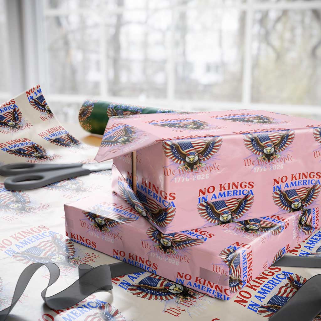 We The People No Kings In America Wrapping Paper Roll 250 Years America Anniversary Vintage American Flag TS12 Light Pink Print Your Wear