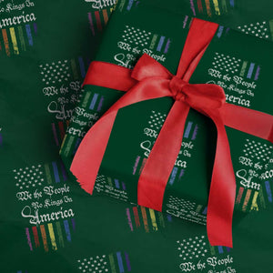 We The People No Kings In America Wrapping Paper Roll LGBTQ Rainbow USA Flag Gay Pride LGBT Ally TS10 Green Print Your Wear