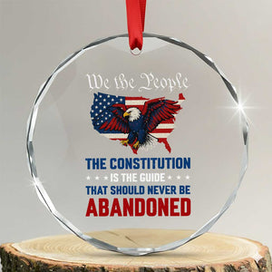We the People Patriotic Eagle Crystal Glass Ornament Defend the Constitution American Flag TS02 Transparent Glass 3'' Circle Print Your Wear