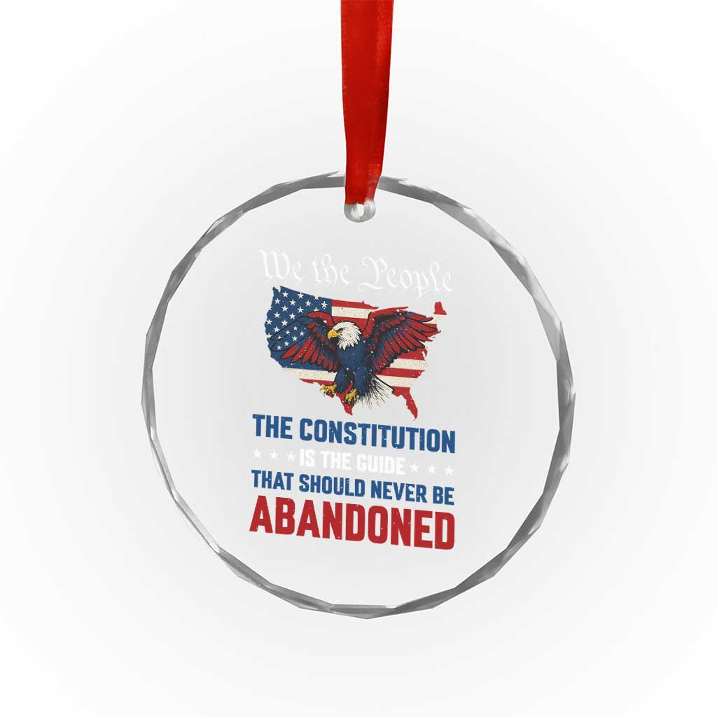 We the People Patriotic Eagle Crystal Glass Ornament Defend the Constitution American Flag TS02 Print Your Wear