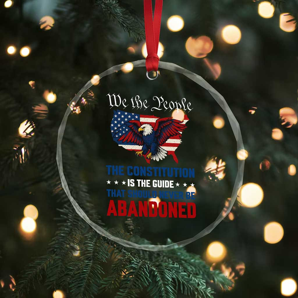 We the People Patriotic Eagle Crystal Glass Ornament Defend the Constitution American Flag TS02 Print Your Wear