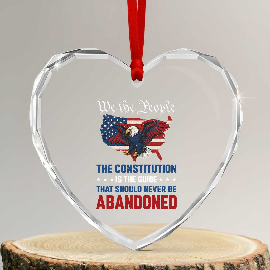 We the People Patriotic Eagle Heart Crystal Glass Ornament Defend the Constitution American Flag TS02 Transparent Glass 3'' Heart Print Your Wear