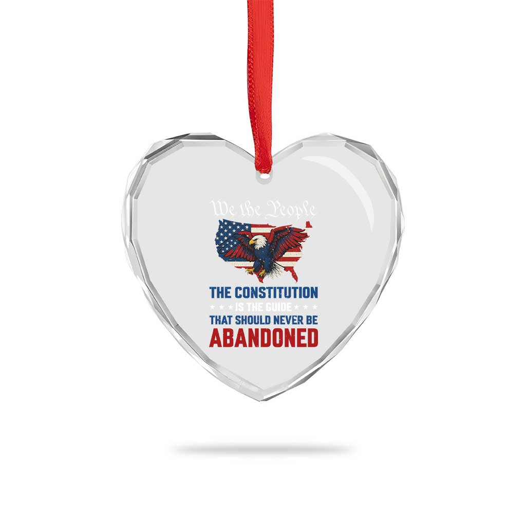 We the People Patriotic Eagle Heart Crystal Glass Ornament Defend the Constitution American Flag TS02 Print Your Wear