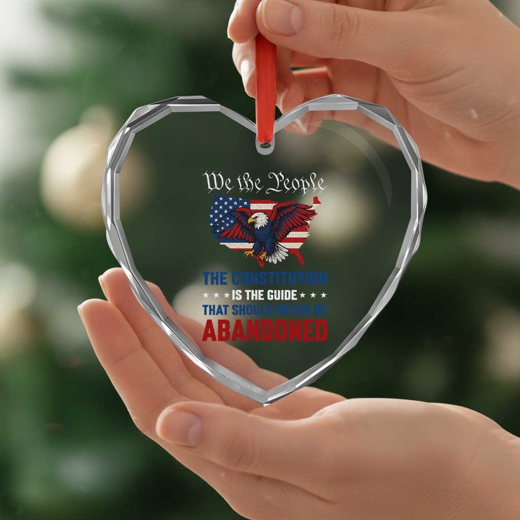 We the People Patriotic Eagle Heart Crystal Glass Ornament Defend the Constitution American Flag TS02 Print Your Wear