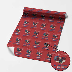 We the People Patriotic Eagle Wrapping Paper Roll Defend the Constitution American Flag TS02 Red Print Your Wear