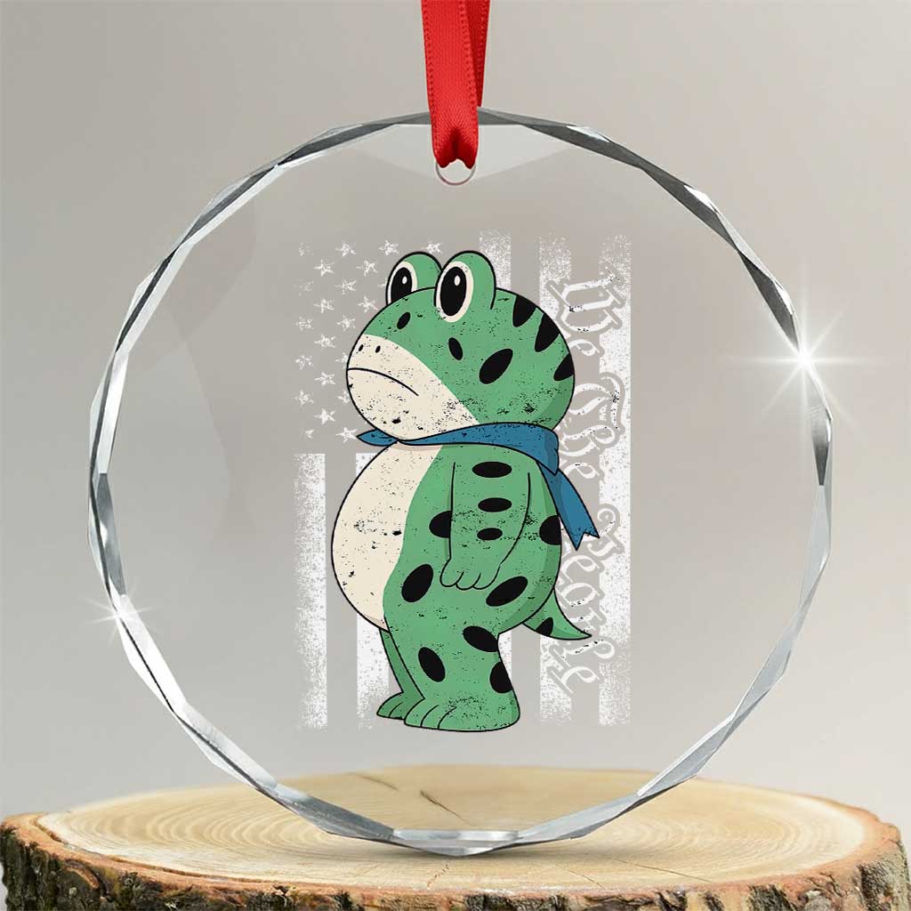 We The People Portland Frog Crystal Glass Ornament Patriotic Protest American Flag TS02 Transparent Glass 3'' Circle Print Your Wear