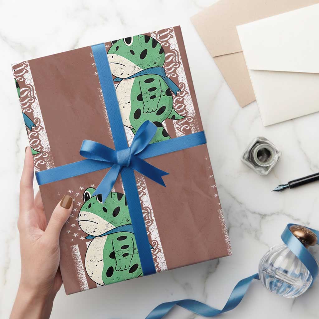 We The People Portland Frog Wrapping Paper Roll Patriotic Protest American Flag TS02 Mocha Print Your Wear