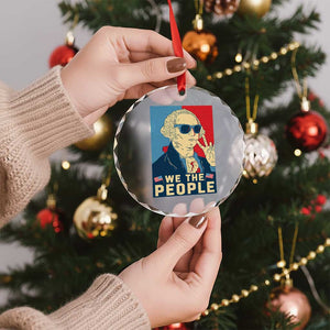 We the People Retro George Washington Crystal Glass Ornament Patriotic American Founding Fathers Peace Sign TS02 Print Your Wear